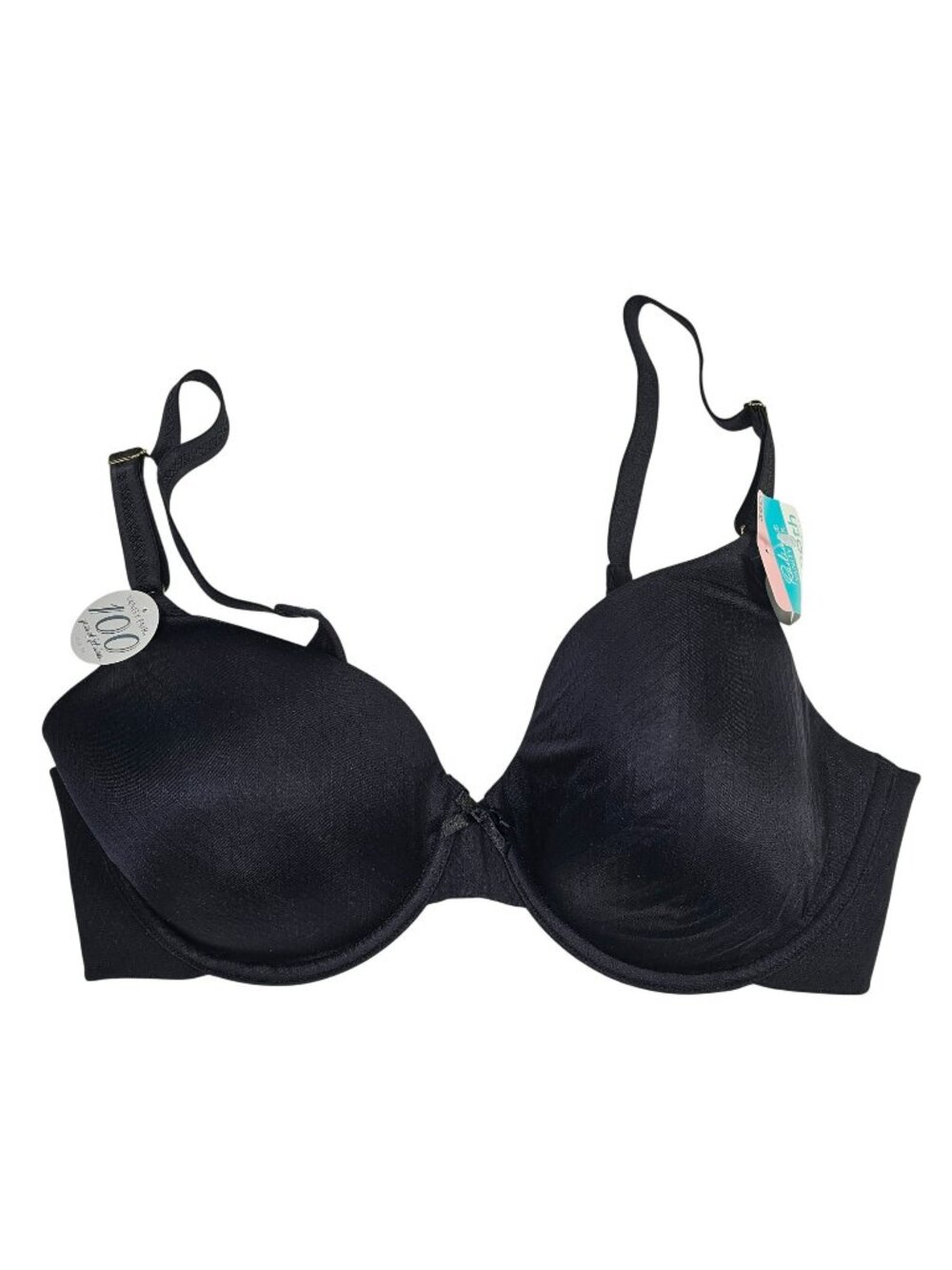 Vanity Fair NWT Radiant Smoothing Bra Underwire Women's Size 36D Black w/ Bow